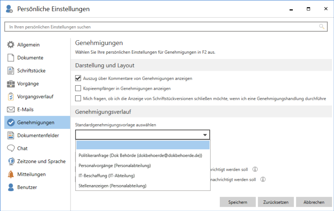 default approval template