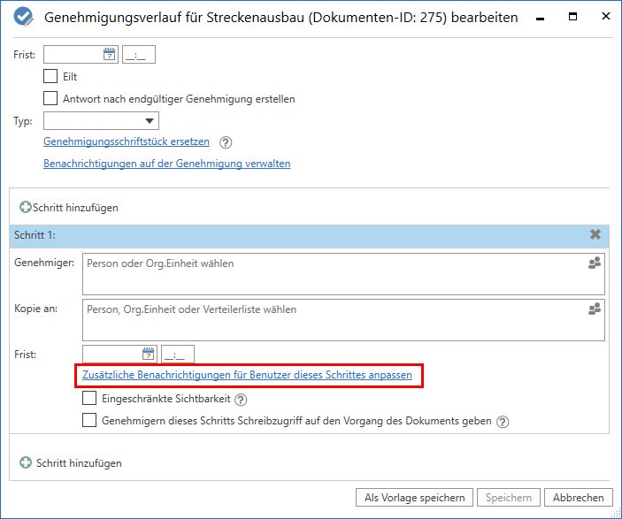 edit notifications approval step