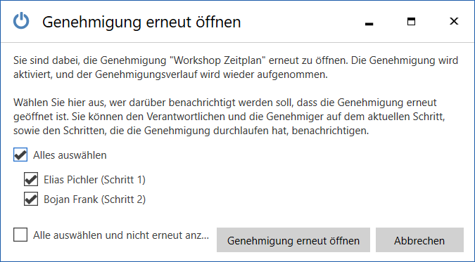notify approvers reopen