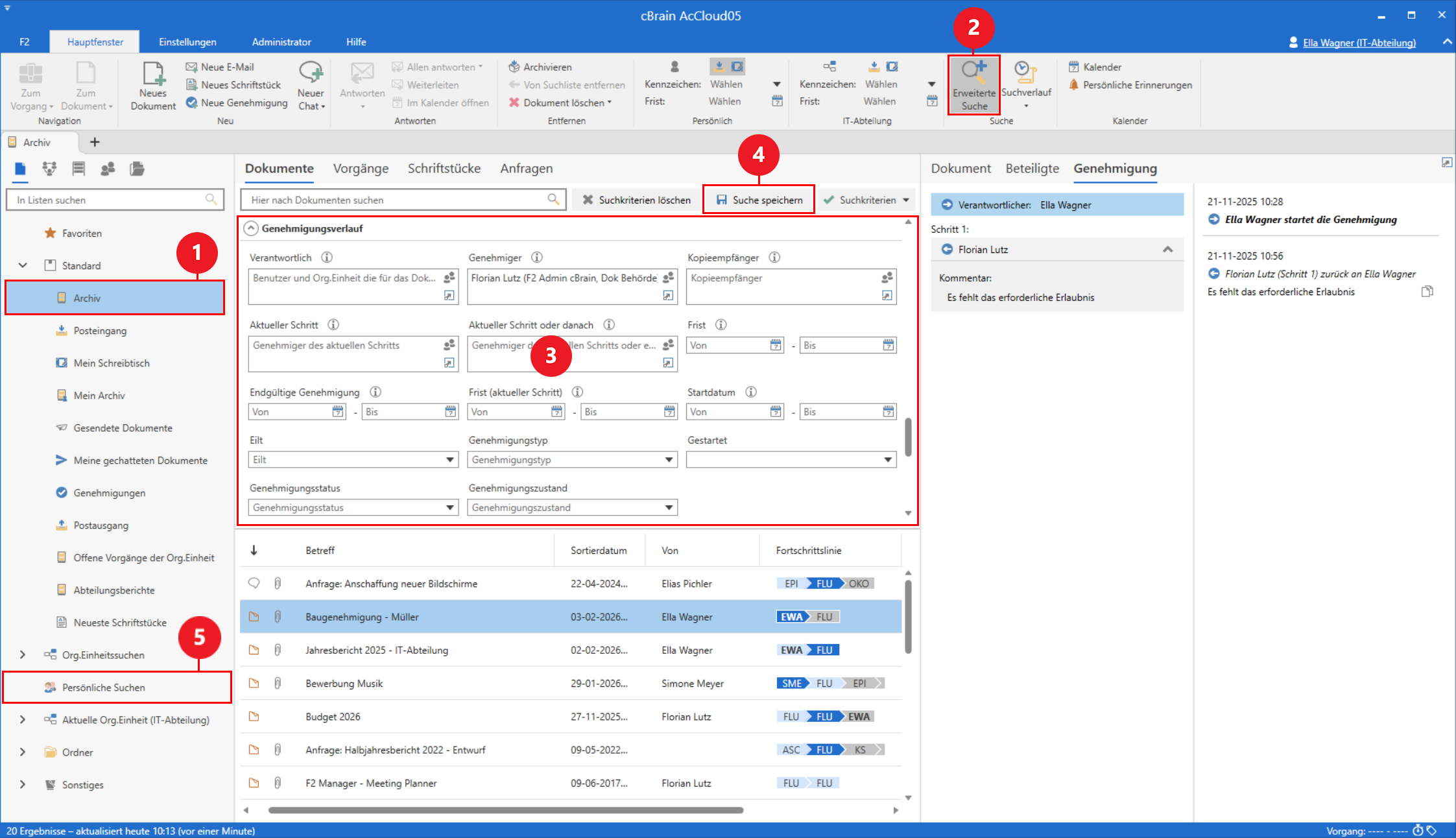 search group approval flow