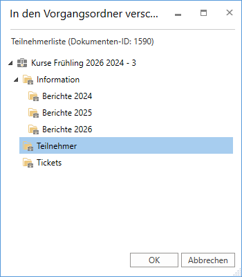 move to case folder dialogue