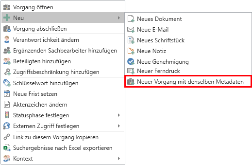 new case same metadata