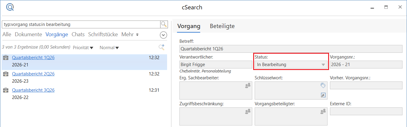search status
