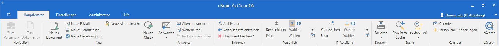 management menu items