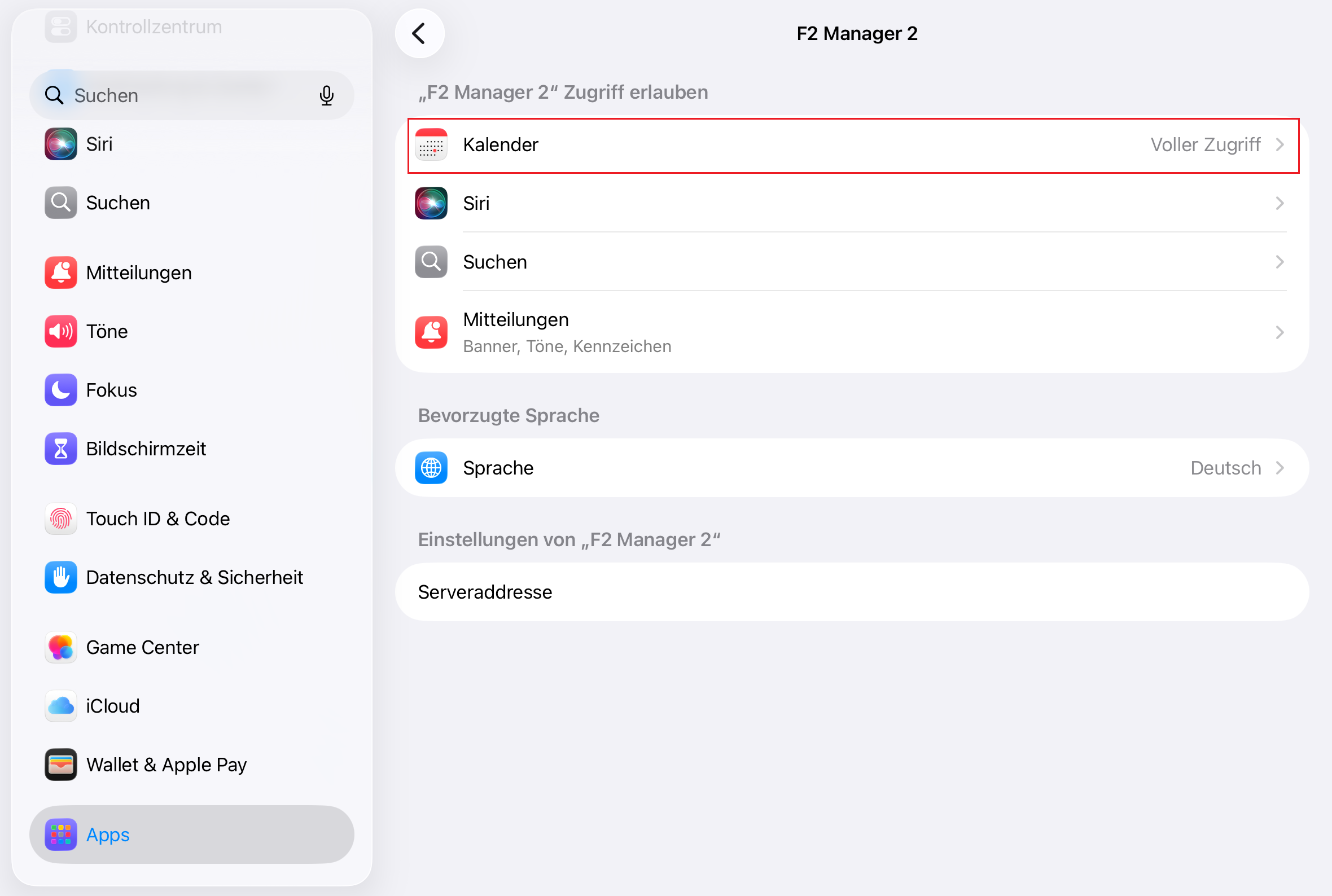 ipad settings calendar