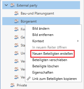 external participant create