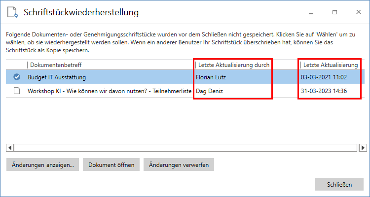 document recovery latest editor