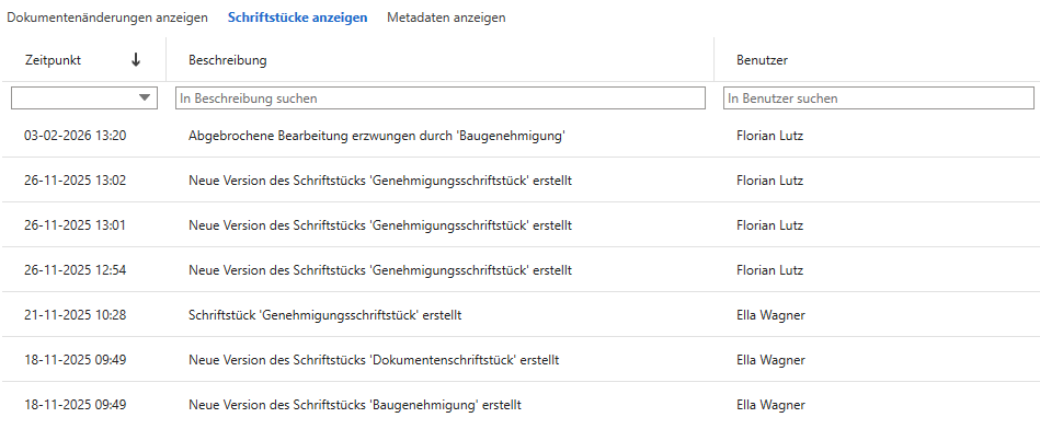 record history show documents