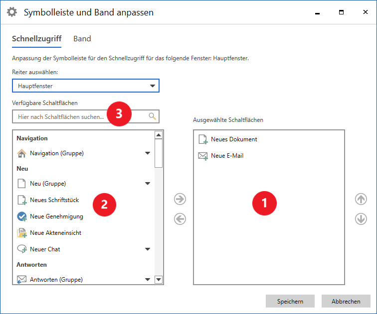 adjust quick access bar