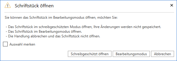 open document dialogue