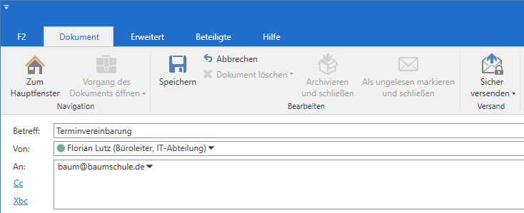 send securely default