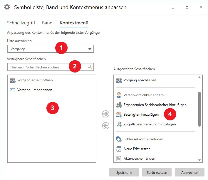 setup context menu