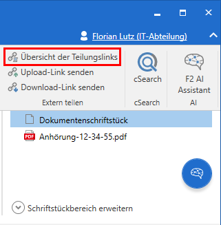 share externally ribbon overview