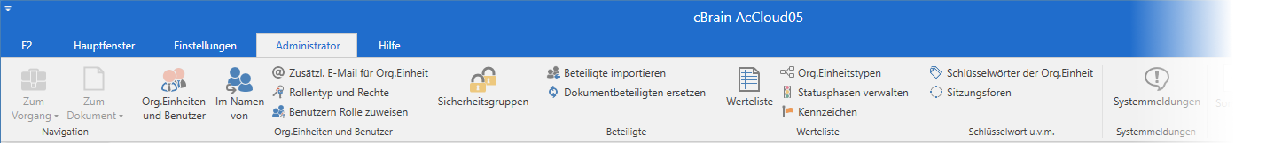 administrator tab