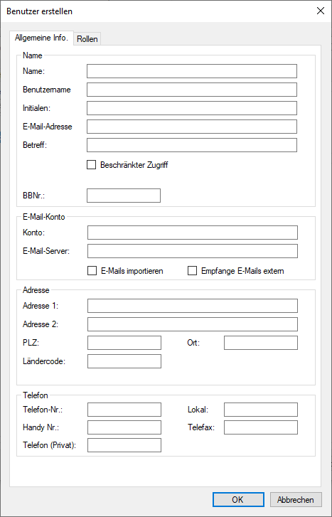 create new user information