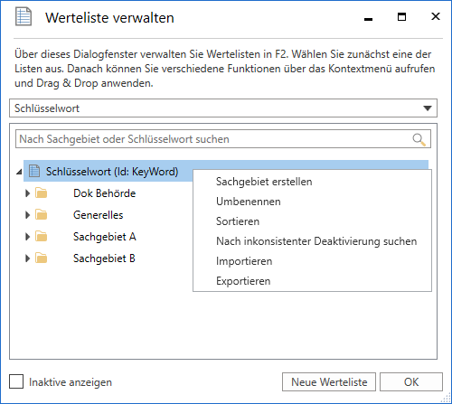 keyword right click menu