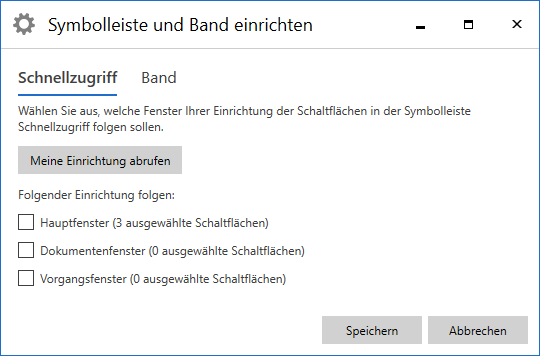 ribbon settings