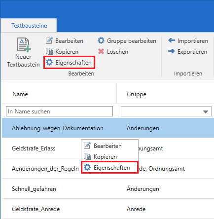select properties