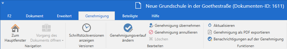 approval menu
