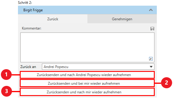 approval return options