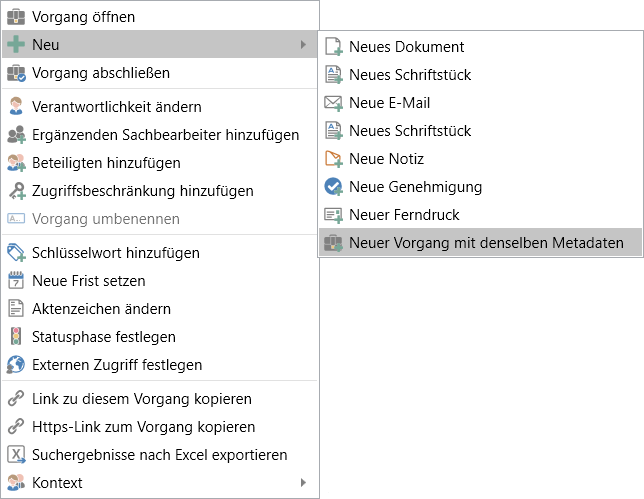 new case same metadata