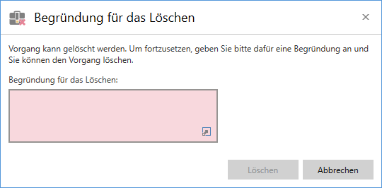 reason deletion