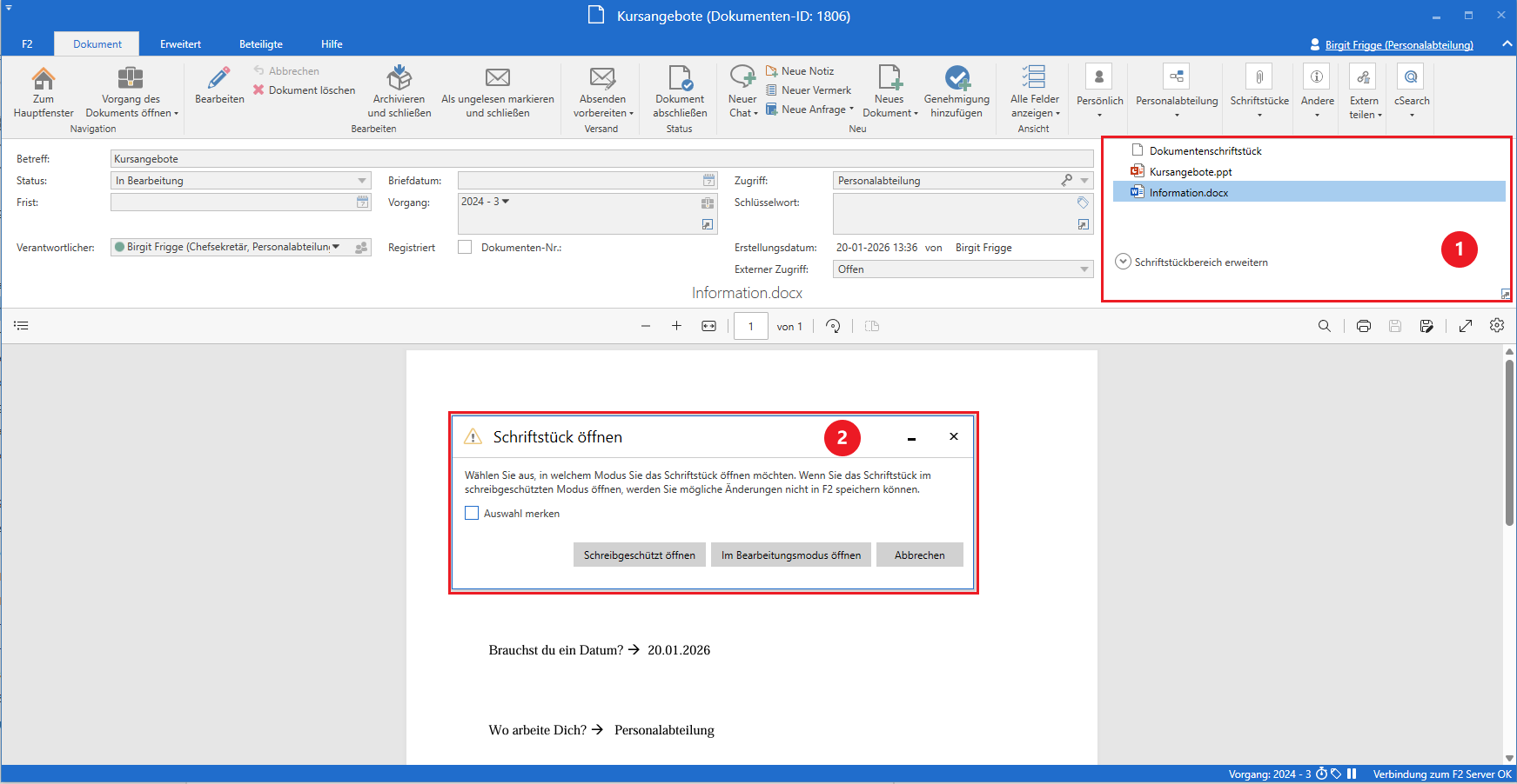 open document