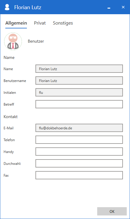 user properties