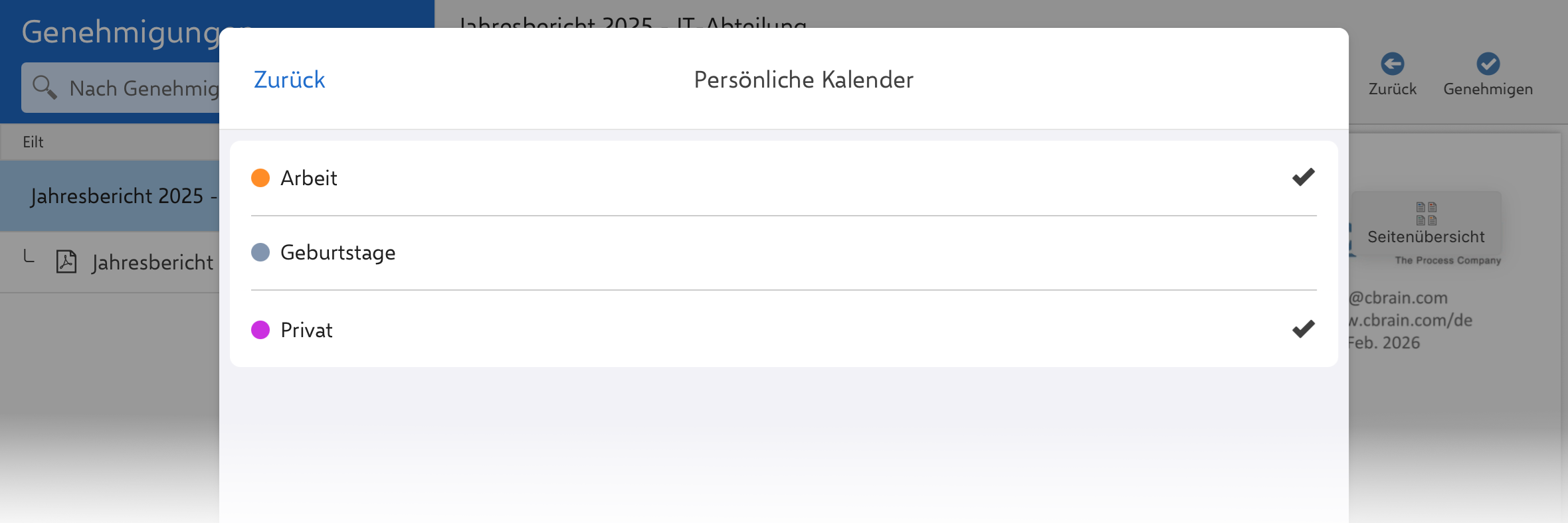 settings calendar