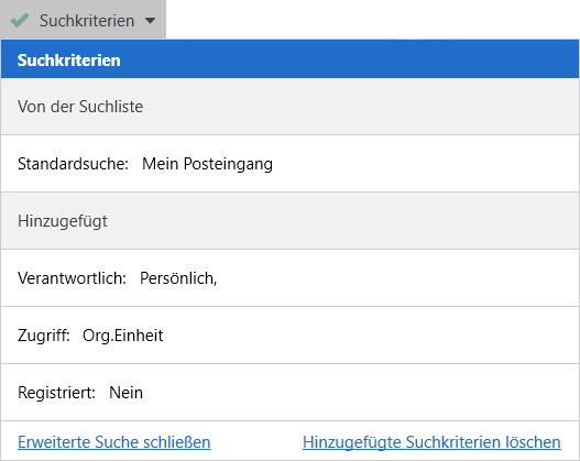 search criteria