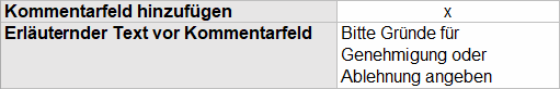 task element comment field