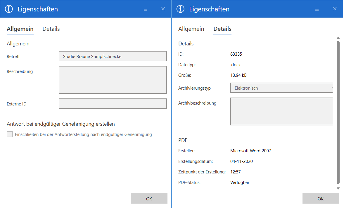 document properties