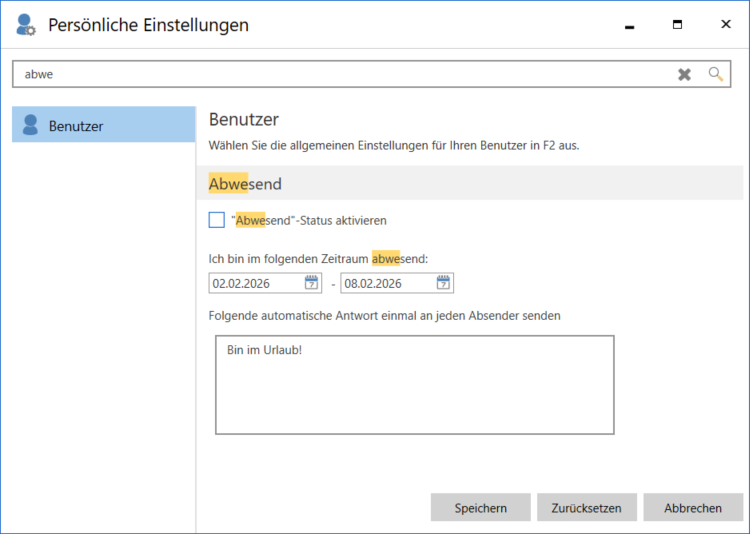 search settings