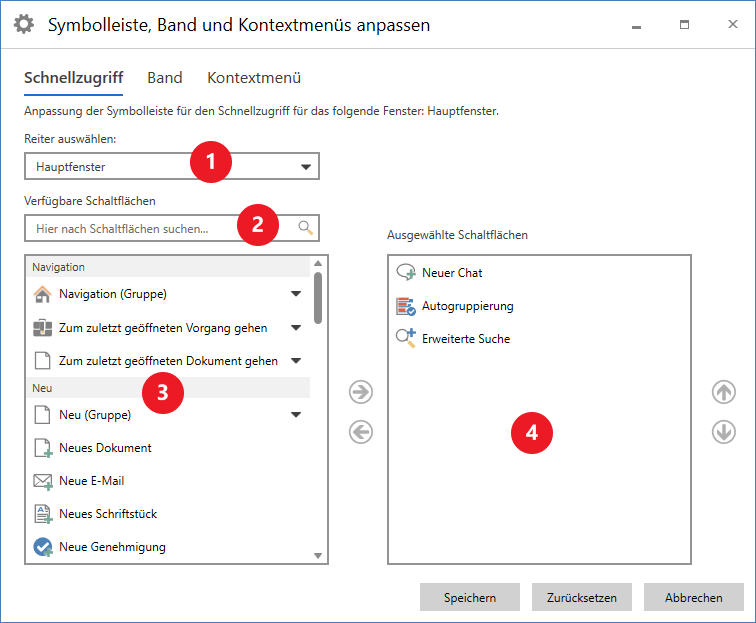 setup quick access