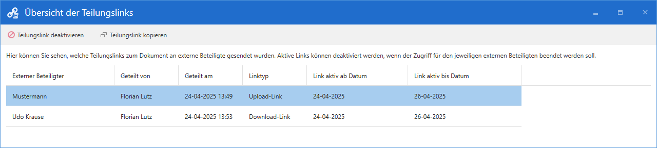 link overview