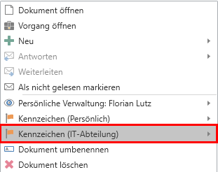 context menu