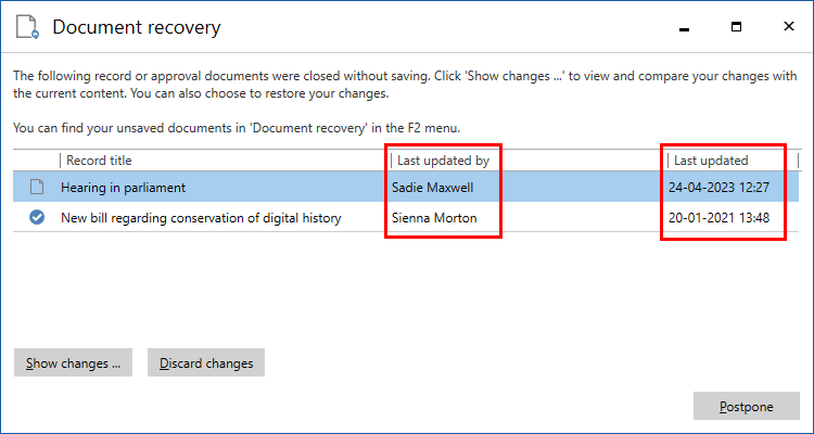 document recovery latest editor