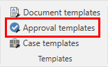 approval templates menu item