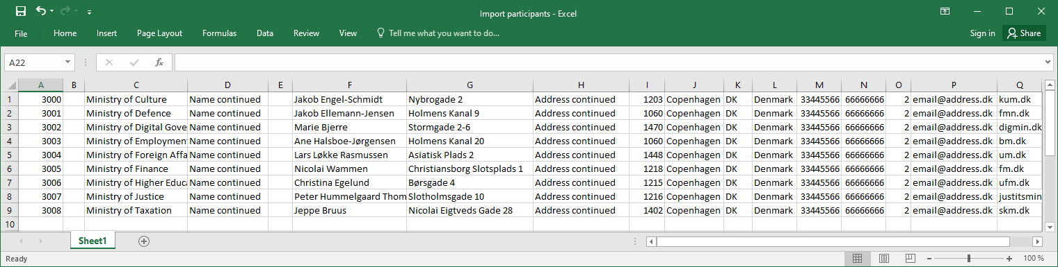 Import file in Excel