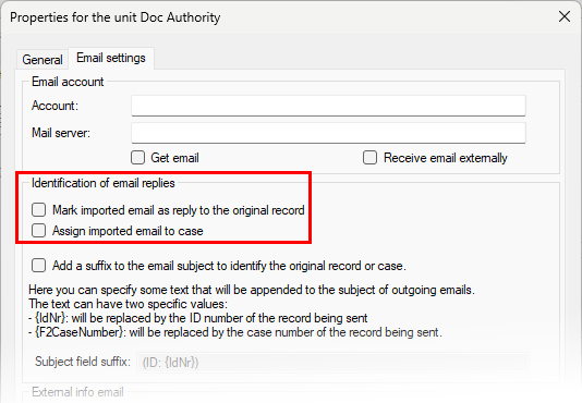 unit properties email replies