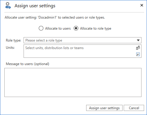 user settings window roles