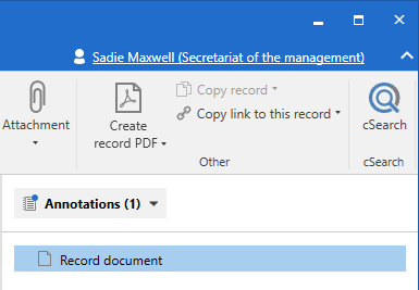 access annotation record window