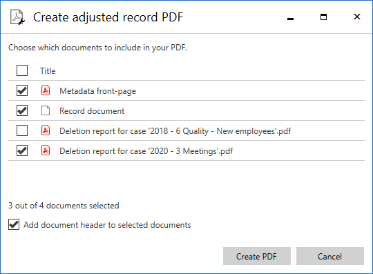 record adjust pdf dialogue