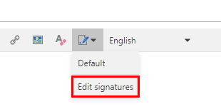 edit signature toolbar