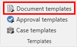 document templates menu item