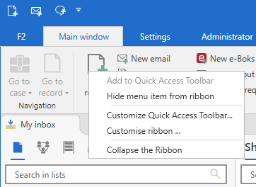 context menu menu item