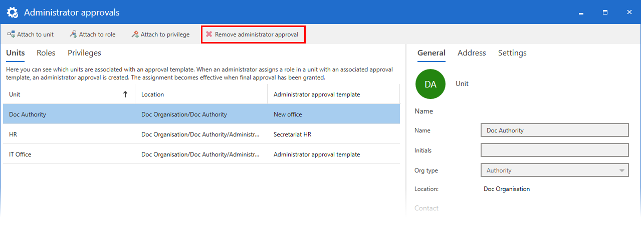 remove approval