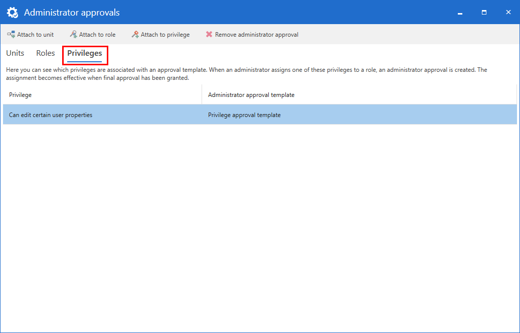 window admin approvals privilege
