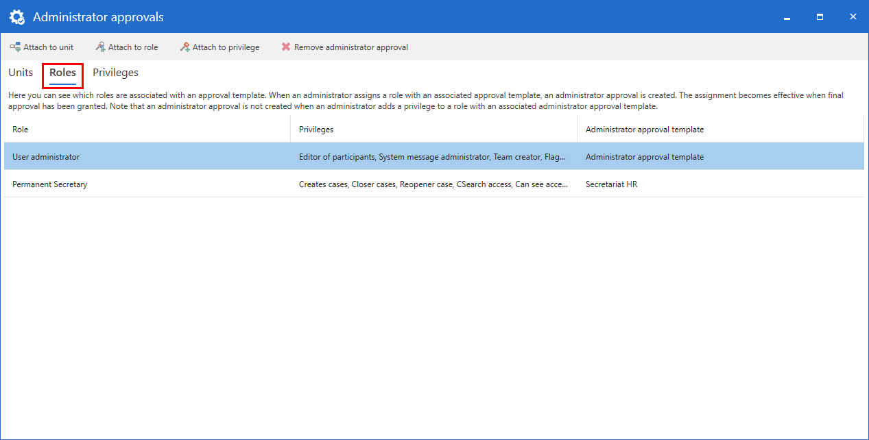 window admin approvals role
