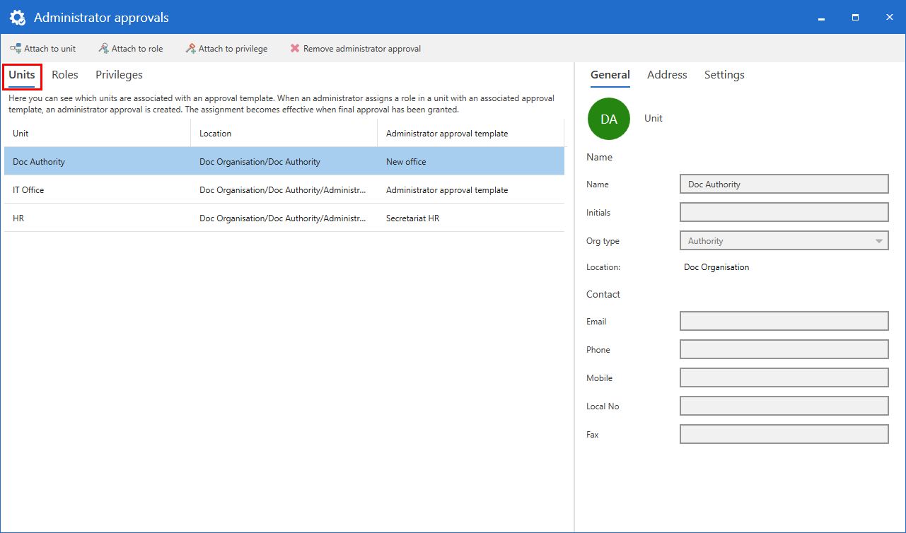 window admin approvals unit